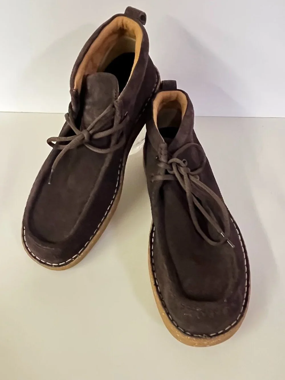 Ariat Boots Clean Country Suede Moc Toe Fudge Brown Mid Cut Ankle Men's 13D